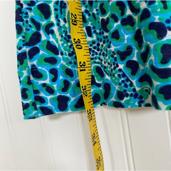 Lilly Pulitzer Womens Caila Dress Size S Gigi Henley Button Cyan Blue Giraffe - Picture 9 of 9